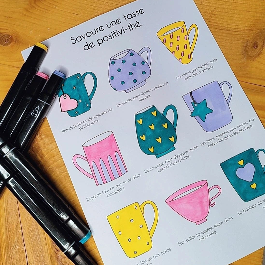 Coloriage positivi thé