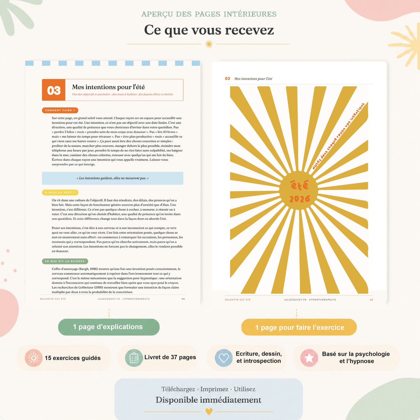 Ralentir cet été : 15 exercices pour se reconnecter à soi-même ( version téléchargeable)
