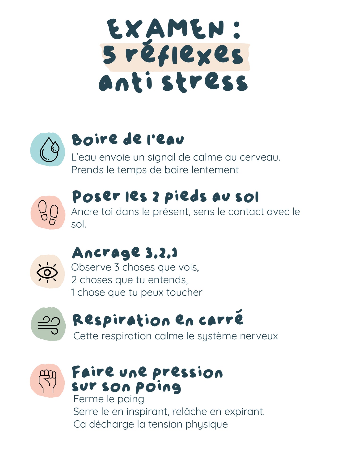 Examen: 5 réflexes anti stress