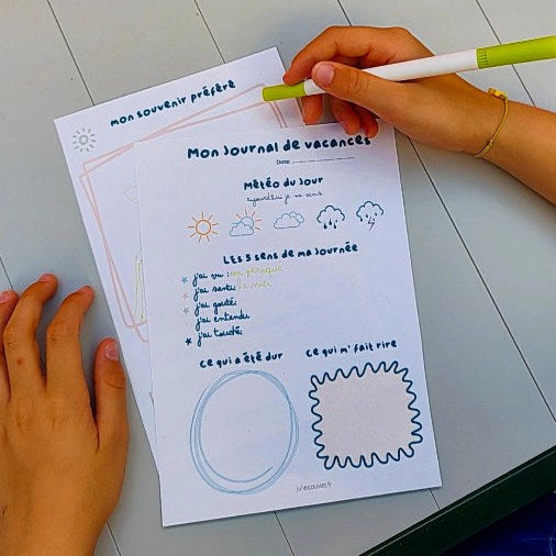 Mini carnet de vacances à imprimer – Journal d'été pour enfants