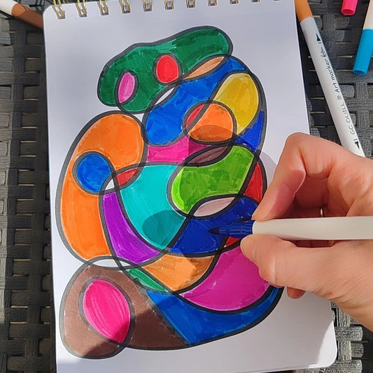 Les Boucles du Soir – Exercice d’Art Journal Apaisant