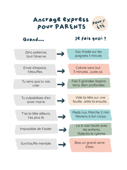 Ancrage express pour parent